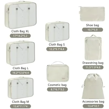 Travel Made Easy with 8 Set Packing Cubes for Suitcases