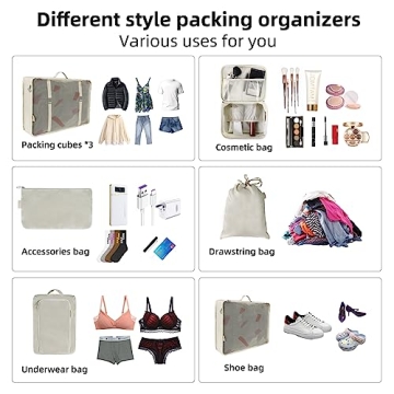 Travel Made Easy with 8 Set Packing Cubes for Suitcases