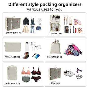 Travel Made Easy with 8 Set Packing Cubes for Suitcases