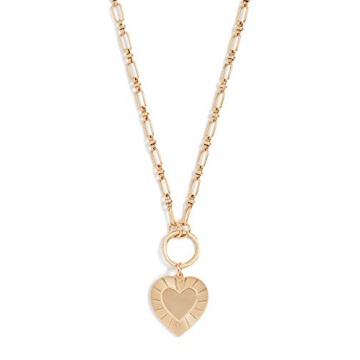 Brinker & Eliza Embossed Heart Pendant Necklace - Gold