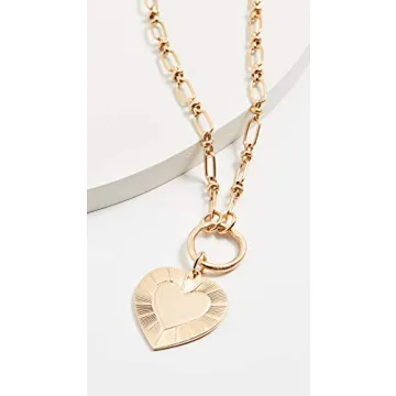Brinker & Eliza Embossed Heart Pendant Necklace - Gold