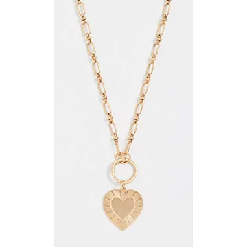 Brinker & Eliza Embossed Heart Pendant Necklace - Gold