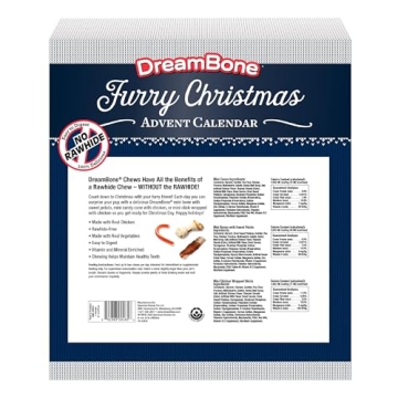 DreamBone Holiday Advent Calendar for Dogs, 24 Treats