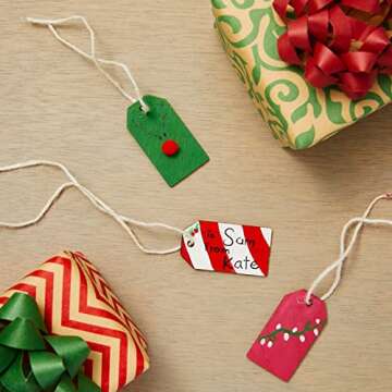 Juvale 60 Pack Unfinished Wood Gift Tags for Crafts, Wooden Rectangles with Holes for Stockings (1 x...