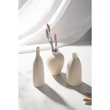 Ceramic Vases Set of 3 for Modern Farmhouse Decor