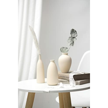 Ceramic Vases Set of 3 for Modern Farmhouse Decor