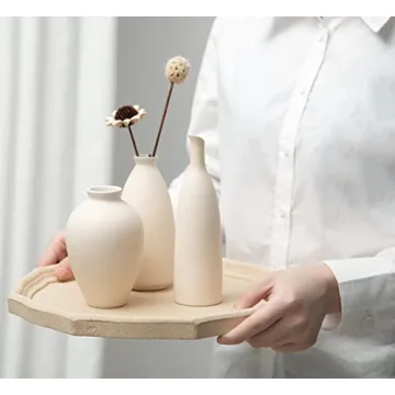 Ceramic Vases Set of 3 for Modern Farmhouse Decor