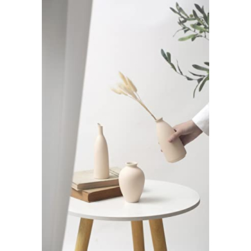 Ceramic Vases Set of 3 for Modern Farmhouse Decor