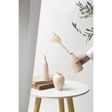Ceramic Vases Set of 3 for Modern Farmhouse Decor