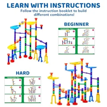 JOYIN Glowing Marble Run Set - 150Pcs STEM Toy for Kids