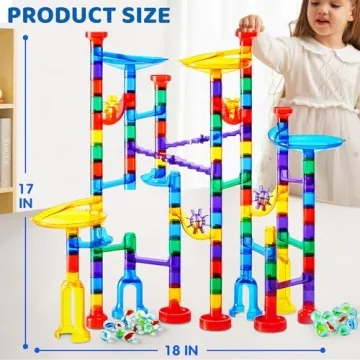 JOYIN Glowing Marble Run Set - 150Pcs STEM Toy for Kids