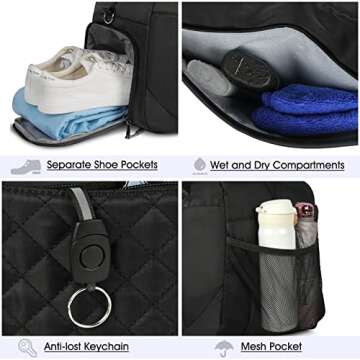 Versatile 40L Waterproof Gym Bag with Shoe Compartment