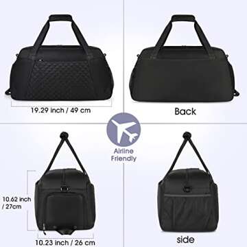 Versatile 40L Waterproof Gym Bag with Shoe Compartment