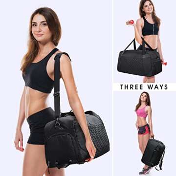 Versatile 40L Waterproof Gym Bag with Shoe Compartment