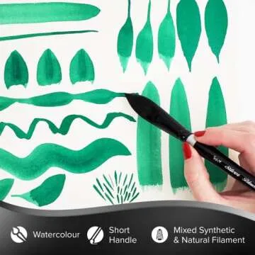 Silver Brush Limited 3009S-3/4 Black Velvet Oval Wash Paintbrush for Watercolor, Gouache, Inks, & Dyes, Size 3/4 Inch, Short Handle