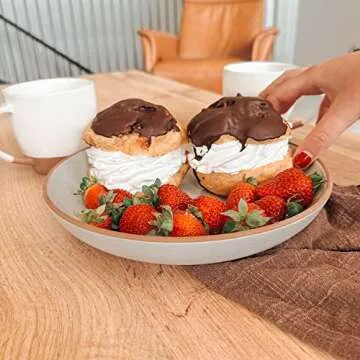 Mora Large Ceramic Pasta Bowls Set of 4 - Stylish & Durable