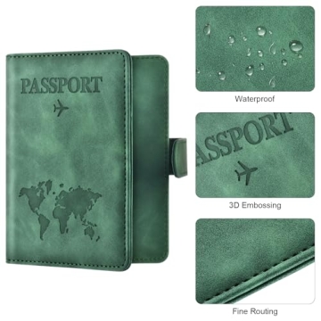 Eoehro Passport Holder Stylish Travel Essential RFID
