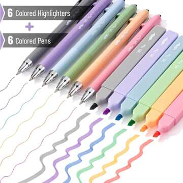 Mr. Pen- Aesthetic Highlighters and Pens, 12 Pack, Assorted Colors Bible Highlighters, Colorful Ink ...