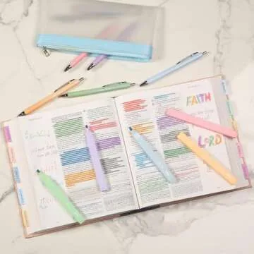 Colorful Highlighter and Pen Set for Aesthetic Writing