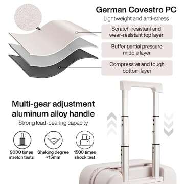 Suitcase Luggage with Spinner Wheels, Mixi Hardside Rolling Suitcase PC with Cover & TSA Lock Lightweight Travel Case