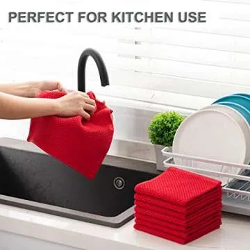 Joybest Cotton Kitchen Dish Cloths 8-Pack Absorbent Towels