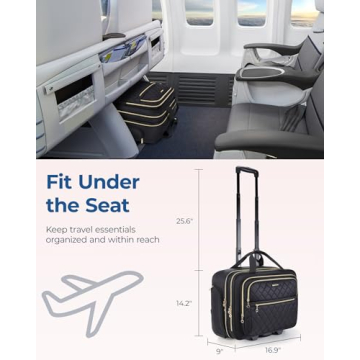 BAGSMART Rolling Laptop Bag for Women with TSA Lock and Wheels