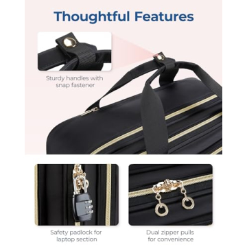 BAGSMART Rolling Laptop Bag for Women with TSA Lock and Wheels