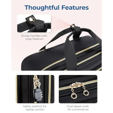 BAGSMART Rolling Laptop Bag for Women with TSA Lock and Wheels