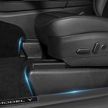 FITEV for Tesla Model Y Underseat Protector Seat Track Covers Protection Kick Kit for Model Y Accessories 7 PCS
