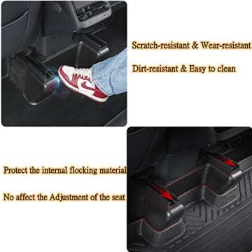 FITEV for Tesla Model Y Underseat Protector Seat Track Covers Protection Kick Kit for Model Y Accessories 7 PCS