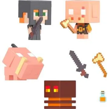 Minecraft Mob Head Minis Playset with 4 Figures