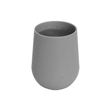 ezpz Mini Cup (Gray) - 100% Silicone Cup for Toddlers - Designed by a Pediatric Feeding Specialist - 12 Months+