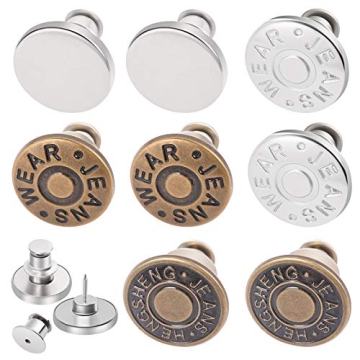 Ceryvop Adjustable Button Pins for Perfect Fit 8 Sets