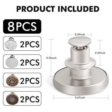 Adjustable Button Pins for Loose Jeans 8 Sets