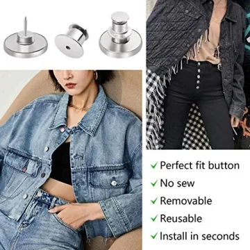 Adjustable Button Pins for Loose Jeans 8 Sets