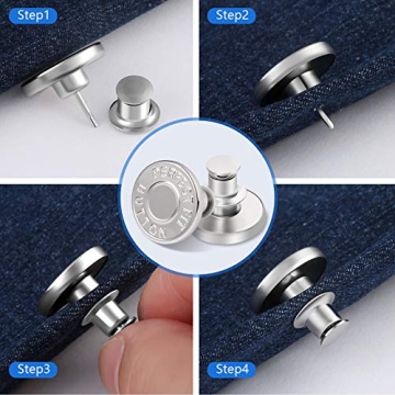 Adjustable Button Pins for Loose Jeans 8 Sets