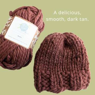 mindfulknits Learn to Knit Kit - Knit a Chunky Beanie- Knitting Needles, Yarn Needle & Acrylic Chunk...