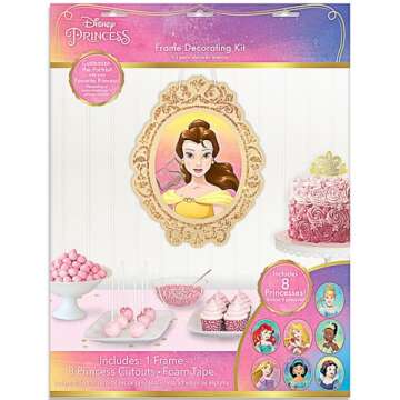 Disney Princess Glitter Wall Frame & Cutout Decoration Kit - Stunning & Unique, Perfect for Every Pr...