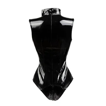 Bslingerie Sexy PVC Zip Up Bodysuit for Daring Looks