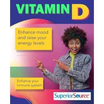 Superior Source Vitamin D3 10000 IU, Quick Dissolve MicroLingual Tablets, 100 Count, Helps Promote Strong Bones and Teeth, Immune Support, Helps Maintain Healthy Muscle Function, Non-GMO