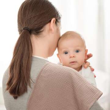 Bearmoss Muslin Burp Cloths, 100% Cotton Baby Burping Clothes, Large Extra Soft Absorbent for Unisex...