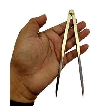 5MOONSUN5's Vintage Navigation Straight Pattern Artist Divider Solid Brass Drawing Tool Professional 7” Long Solid Brass with Heavy Duty Stainless Steel Point Tool for Art Projector with Leather Case