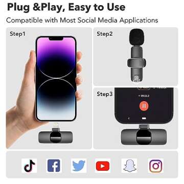 Professional Wireless Lavalier Microphone for iPhone iPad