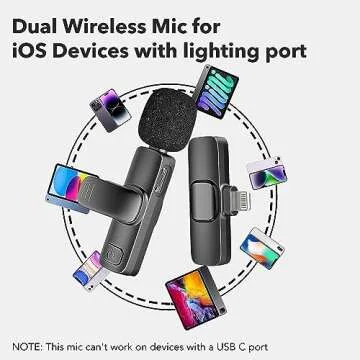 Professional Wireless Lavalier Microphone for iPhone iPad