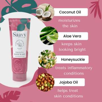 Saavy Naturals Bulgarian Rose Body Wash, Moisturizing Shower Gel for Men & Women, Vegan Formula with Coconut Oil, Shea Butter, and Aloe Vera - 8.5 Fl Oz, 2 Pack Made in the USA