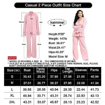 kaimimei Casual 2 Piece Outfit for Women - Linen Long Sleeve Button Down Shirt + Flare Pleated Wide Leg Pants Sets Streetwear