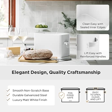 Norkin Large Bread Box with Cutting Board Lid - Large Capacity