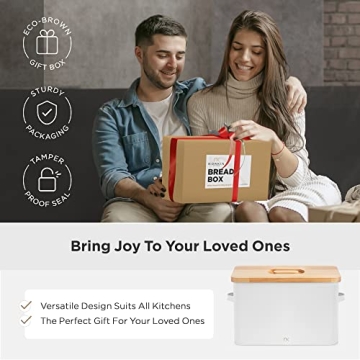 Norkin Large Bread Box with Cutting Board Lid - Large Capacity