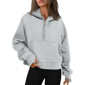 WYNNQUE Women's Oversized Half Zip Hoodie for Fall