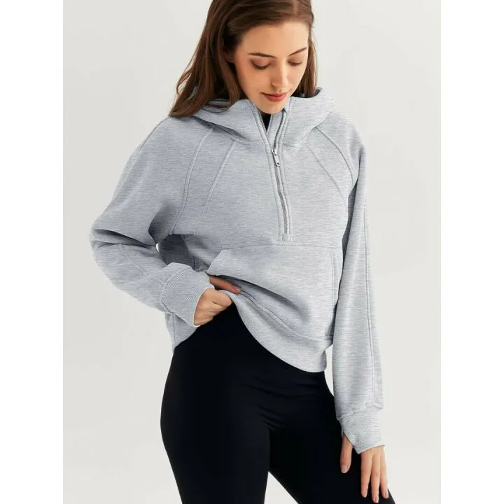 WYNNQUE Women's Oversized Half Zip Hoodie for Fall